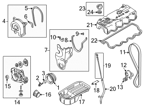 2002 Hyundai Accent Filters Oil Level Gauge Guide Diagram for 26612-22601