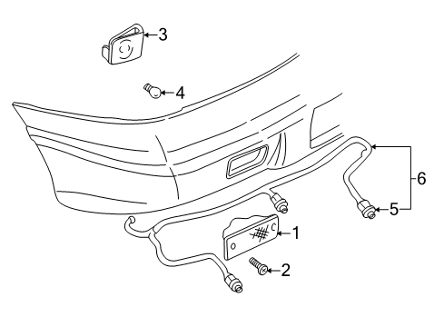 1998 Pontiac Sunfire Backup Lamps Lamp Asm-Back Up (W/ Rear License Pocket) Diagram for 5977798