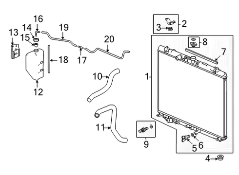 2022 Acura MDX Radiator & Components HOSE A, RESERVE TANK Diagram for 19103-61A-A00