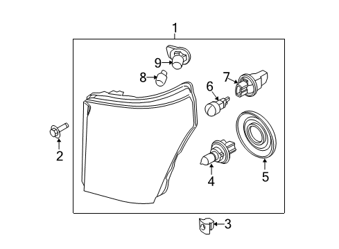 2014 Ford F-350 Super Duty Bulbs Composite Assembly Diagram for BC3Z-13008-F