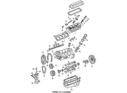 1994 Pontiac Firebird Engine Parts, Mounts, Cylinder Head & Valves, Camshaft & Timing, Oil Pan, Oil Pump, Crankshaft & Bearings, Pistons, Rings & Bearings Oil Pan Diagram for 12557558