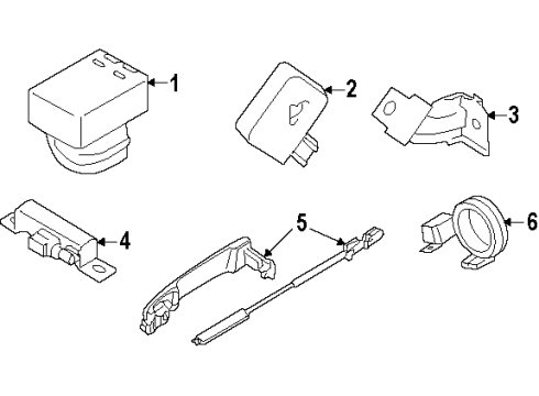 2015 Nissan Versa Keyless Entry Components Buzzer Assy-Keyless & Card Entry Diagram for 25641-3TA1D