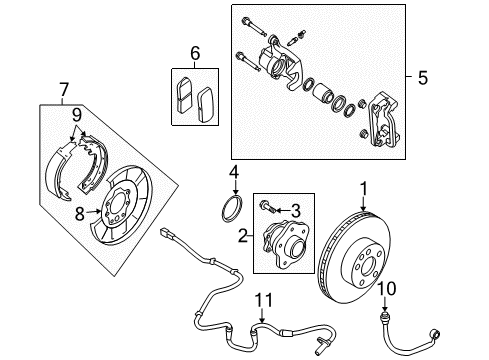 2012 Nissan Maxima Parking Brake Cable Assy-Parking Brake, Front Diagram for 36402-9N30A