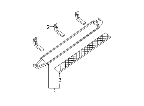 2007 Nissan Armada Exterior Trim - Pillars, Rocker & Floor Bracket-Stay, RH Diagram for 96124-7S000