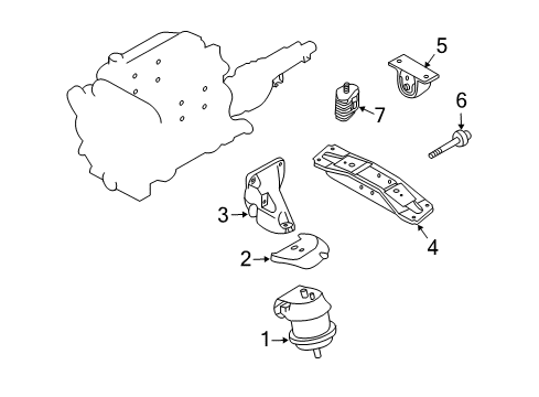 2007 Nissan 350Z Engine & Trans Mounting Plate-Heat Shield Diagram for 11284-AF410