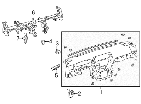 2022 Toyota 4Runner Cluster & Switches, Instrument Panel Instrument Panel Pin Diagram for 55328-35080