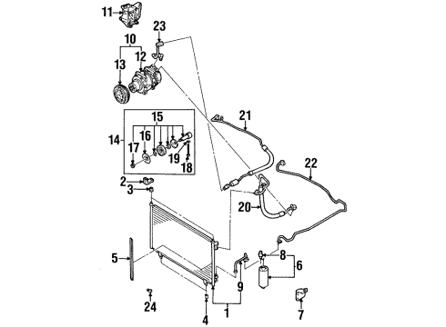 1999 Infiniti Q45 A/C Condenser, Compressor & Lines Motor-Condenser Diagram for 92122-6P010