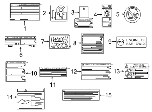 2018 Toyota Tacoma Information Labels Caution Label Diagram for 74552-0C010