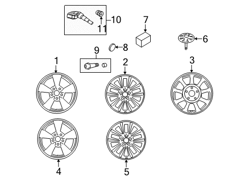 2010 Hyundai Azera Wheels Aluminium Wheel Assembly Diagram for 52910-3L450