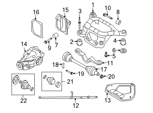 2003 BMW Z4 Axle & Differential - Rear Repair Kit Bellows, Interior Diagram for 33211229593