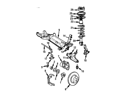 1984 Chrysler Laser Front Brakes Piston And Seal Front Wheel Diagram for 4205984