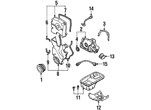 1996 Hyundai Elantra Powertrain Control Engine Control Module Unit Diagram for 39110-23900