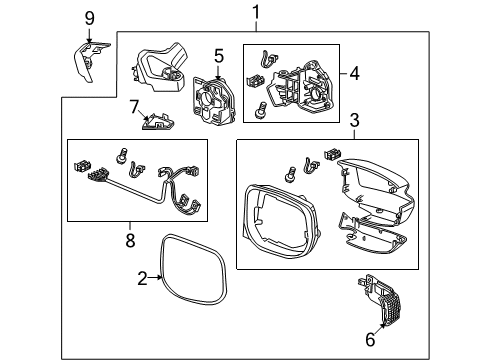 2012 Honda Insight Mirrors Light Unit, Driver Side Turn (Coo) Diagram for 34351-TF0-305