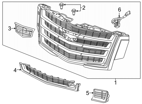 2017 Cadillac Escalade ESV Parking Aid Lower Grille Diagram for 23181988