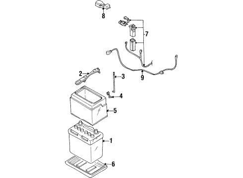 1998 Infiniti Q45 Battery Bar Assembly-Battery Fixing Diagram for 24420-4P001