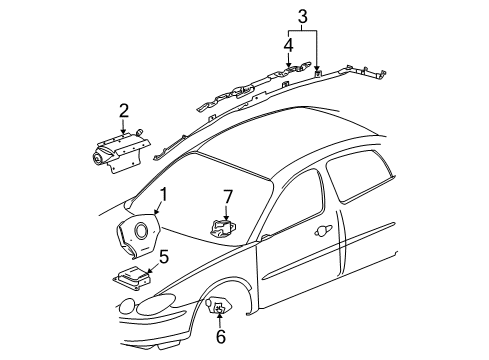 2006 Buick LaCrosse Air Bag Components Front Sensor Diagram for 10372781