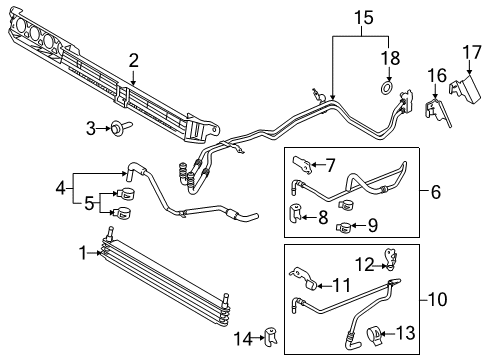 2015 Ford F-150 Trans Oil Cooler Cooler Pipe Diagram for FL3Z-7R081-G