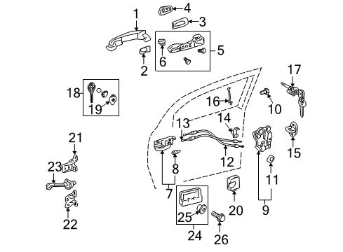 2010 Scion tC Door & Components Handle, Outside Diagram for 69210-33080-A0