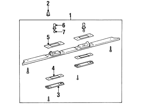 1998 Lexus LS400 Bulbs Gasket, License Plate Lamp Lens Diagram for 81272-50050