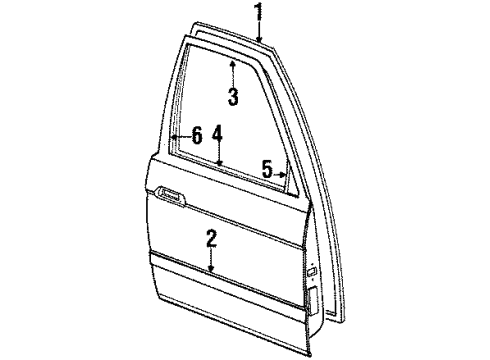 1989 Toyota Corolla Door & Components Passenger Side Mirror Assembly Outside Rear View Diagram for 87910-1A390-03