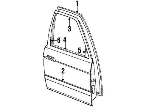 1989 Toyota Corolla Door & Components Cover Diagram for 67491-12210