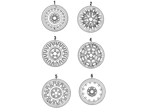 2000 Lincoln Town Car Wheels Compact Spare Diagram for 3R3Z-1007-CB