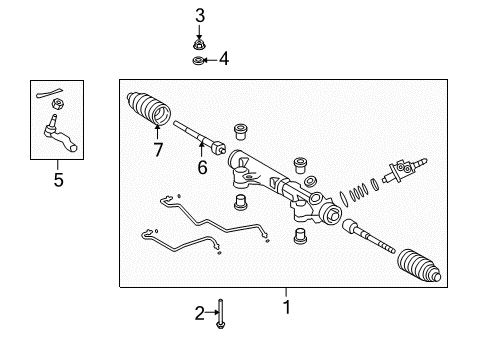 2020 Toyota Sequoia Steering Column & Wheel, Steering Gear & Linkage Boot Diagram for 45535-0C030