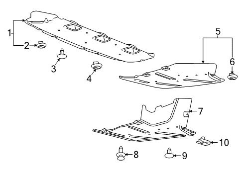 2017 Cadillac CT6 Rear Bumper Front Deflector Diagram for 23285847