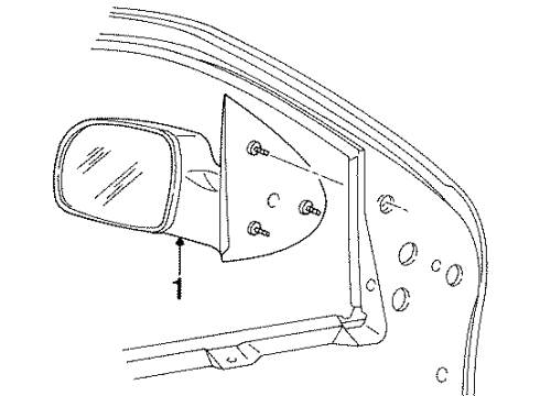 1995 Ford Windstar Outside Mirrors Mirror Assembly Diagram for F78Z17683EAA