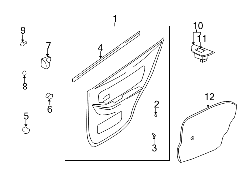 2001 Hyundai Elantra Rear Door Weatherstrip-Rear Door Belt Inside LH Diagram for 83231-2D000