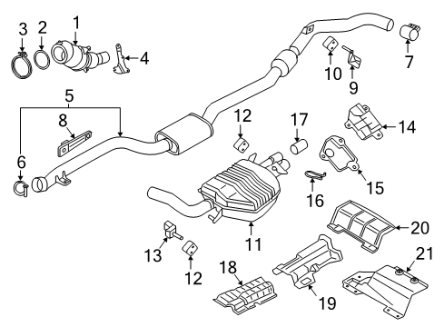 2018 BMW 330e Exhaust Components Catalytic Converter Diagram for 18328630246