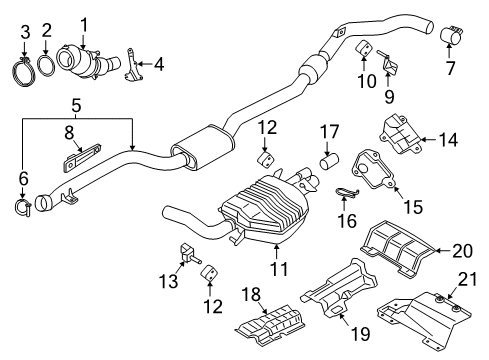 2018 BMW 330e Exhaust Components Muffler Clamp Diagram for 18308623284