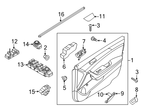 2016 Hyundai Sonata Mirrors Pad-Front Door Side Impact, RH Diagram for 82394-C1000