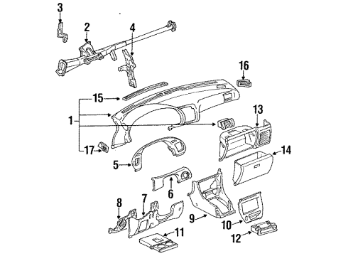 1993 Toyota Celica Instrument Panel Glove Box Diagram for 55565-20070-02