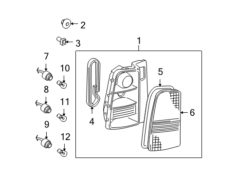 2004 Scion xB Bulbs Lens & Housing Gasket Diagram for 81554-52110