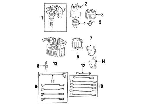 2000 Jeep Cherokee Ignition System Plate-Distributor Diagram for 56041030