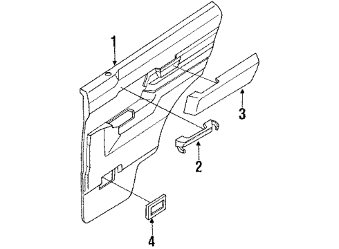 1992 Nissan Pathfinder Interior Trim - Rear Door Finisher-Pull Handle, RH Diagram for 82952-83G02