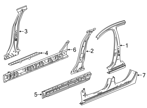 2020 Buick Regal TourX Center Pillar & Rocker Center Pillar Reinforcement Diagram for 39140494