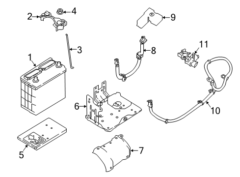 2018 Nissan Leaf Battery Bracket Assembly-Battery Mounting Diagram for 64860-5SA1A