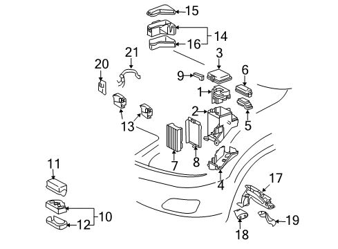 2006 Lexus RX400h Powertrain Control Block, Engine Room Relay, No.4 Diagram for 82602-48070