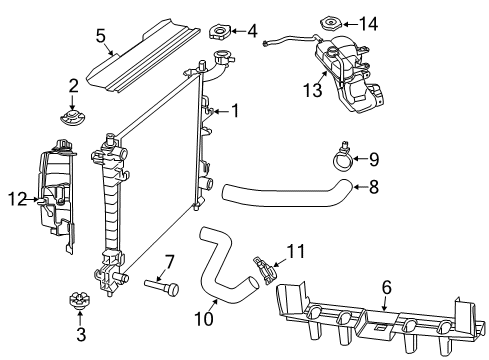 2017 Jeep Grand Cherokee Radiator & Components Hose-Radiator Inlet Diagram for 68244089AB