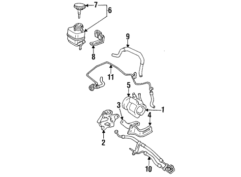 1997 Toyota Celica P/S Pump & Hoses, Steering Gear & Linkage Tube Assy, Pressure Feed Diagram for 44410-2B030