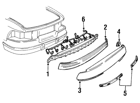 1988 Buick Reatta Combination Lamps Lens Asm-Tail Lamp Outer Diagram for 16507512