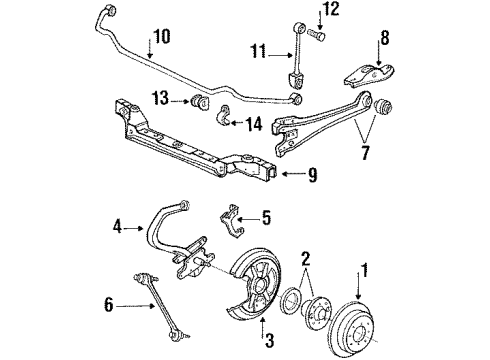 1987 Acura Legend Rear Brakes Caliper Assembly, Right Rear (Cl11H) (Tokiko) Diagram for 43210-SD4-015