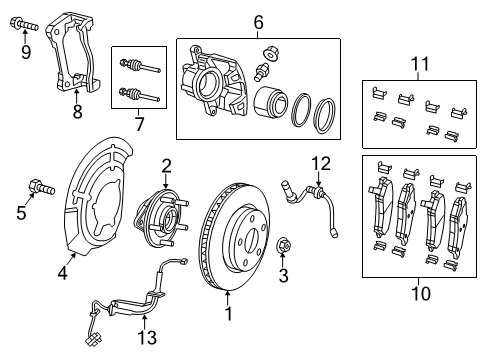 2021 Jeep Cherokee Front Brakes FRONT DISC BRAKE Diagram for 68459898AB