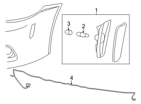 2015 Chevrolet Caprice Side Marker Lamps Socket Diagram for 92193045
