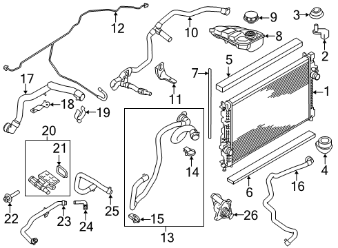 2015 Ford Transit Connect Radiator & Components Lower Hose Diagram for DV6Z-8260-C