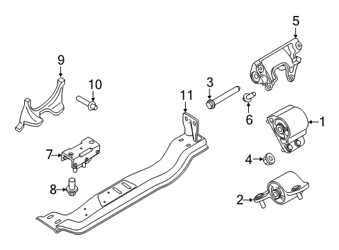 2018 Ford F-250 Super Duty Engine & Trans Mounting Bracket Diagram for HC3Z-6028-A