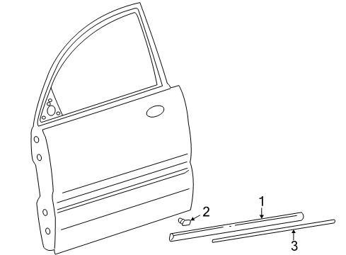 2005 Hyundai XG350 Exterior Trim - Front Door Clip-Waist Line Bright Mldig Mounting Diagram for 87719-39520