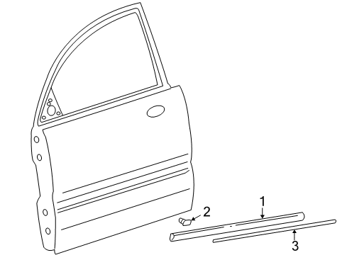 2002 Hyundai XG350 Exterior Trim - Front Door Waist Line Front Door-Bright, LH Diagram for 87725-39000